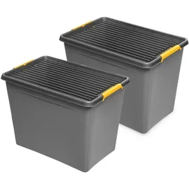 Kreher Aufbewahrungsbox 80 l 2-tlg. grau