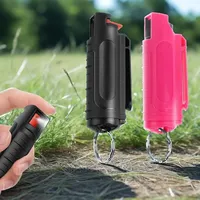 2 × Pfefferspray Schlüsselanhänger Pepper Spray Mini Pfefferspray Selbstverteidigung Schlüsselanhänger Abwehrspray zur Tierabwehr für Männer und Frauen (Rose Rot und Schwarz) - Q3P-A2