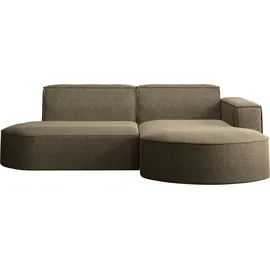 Kaiser Möbel Ecksofa, Sofa L form, Couch L form MODENA L STUDIO stoff Verita Dunkelbeige Rechts - Braun
