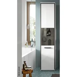xonox.home Kojak Badschrank 40 x 188 x 34 cm Weiß/Grau