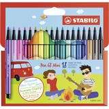 Stabilo Pen 68 Mini - 18er Pack - mit 18 verschiedenen Farben