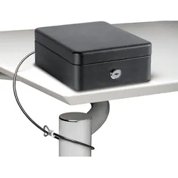 ARREGUI Private C9467 Geldkassette mit Sicherungskabel aus Stahl und Schlüsselschloss | Geldbox mit Kabel | Abschließbare Kasse | 15 cm breit