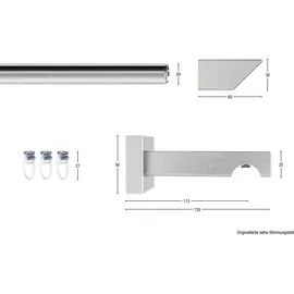 GARESA Gardinenschiene GARESA "Cubus, Quadros Innenlauf", braun (chromfarben, nussbaum), L:160cm, Gardinenstangen, Gardinenschiene, Innenlauf-Vorhanggarnitur, verlängerbar, Holz-Aluminium