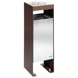 Proregal Robuster Kombiascher 60 Liter, HxBxT 72 x 25 x 25 cm Verzinkter Stahl Braun