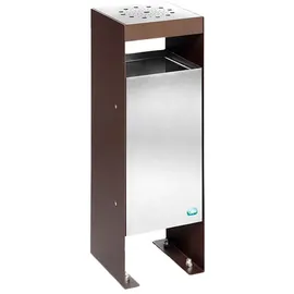 Proregal Robuster Kombiascher 60 Liter, HxBxT 72 x 25 x 25 cm Verzinkter Stahl Braun