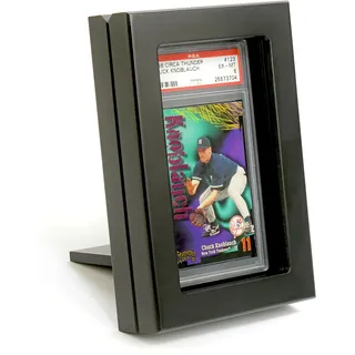 Leuchtturm 368024 Volterra Rahmen für PSA gegradete Sammelkarte, 12 x 17,5 x 3,3 cm, Display-Aufsteller mit Glas, schwarz
