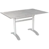 ACAMP Gartentisch 120 x 80 x 75 cm Silber