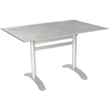 ACAMP Gartentisch 120 x 80 x 75 cm Silber