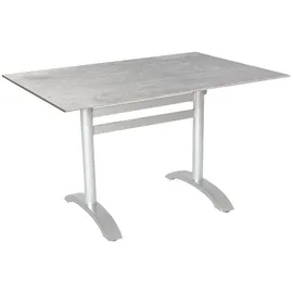 ACAMP Gartentisch 120 x 80 x 75 cm Silber