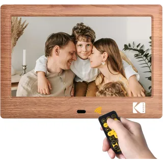 7 Zoll Digitale Bilderrahmen KODAK, Elektronischer Fotorahmen, IPS-Bildschirm, Foto/Musik/Video Player/Kalender/Alarm, Unterstützung USB Oder SD Karte, Automatisch Drehende, mit Fernbedienung