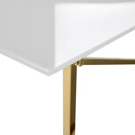 Beliani Couchtisch Weiß mit Gold 50 cm