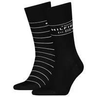 Tommy Hilfiger Sock 2P Hilfiger M - lange Socken - Herren - Black - 43/46