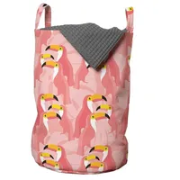 ABAKUHAUS Tukan Wäschesack, Tropenvogel Hawaii Pastell, Wäschekorb mit Griffen