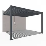 Weide Deluxe Wand Pergola Voll Aluminium 3 x 3,6 M Lamellendach Anthrazit