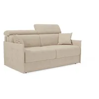 Miryam Schlafsofa Mit Matratze Mit Verstellbaren Kopfstützen Aus Weichem, Fleckenabweisendem Stoff T31 189 Cm Beige