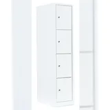 Steelboxx Schließfachschrank Stahl 1800 x 415 x 500 mm weiß 1 Abteil 4 Fächer