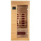 HOME DELUXE Infrarotkabine REDSUN - S, BxTxH: 90 x 90 x 190 cm, 50 mm, für 1 Person, 4 Hochleistungs-Infrarotstrahler, Infrarotsauna braun