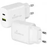 MediaRange Ladegerät 25W 2-Port 1x USB-A/1x USB-C GaN, weiß