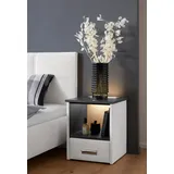 Westfalia Schlafkomfort Nachtkonsole "Brilon", schwarz-weiß (weiß, schieferoptik anthrazit), B:45cm H:53cm T:45cm, Holzwerkstoff, WESTFALIA SCHLAFKOMFORT, Sideboards, Nachtkonsole, wahlweise mit indirekter LED-Beleuchtung