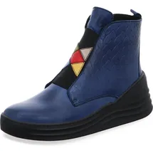 Gemini Damen Stiefelette Leder Textur mehrfarbig Plateau Keilabsatz 033652-02, Größe:42 EU