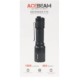 AceBeam P16 taktische Taschenlampe, Defender P16, Dual Tail Switch Design, inklusive AceBeam 18650 3100mAh Akku