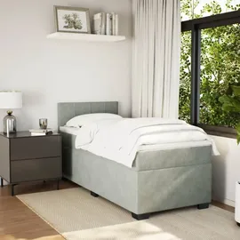 vidaXL Boxspringbett 90 x 200 cm Hellgrau