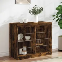 VidaXL Sideboard mit LED-Leuchten Räuchereiche 81x37x67 cm - Braun