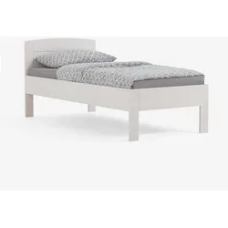 Einzelbett in Weiß Buche massiv