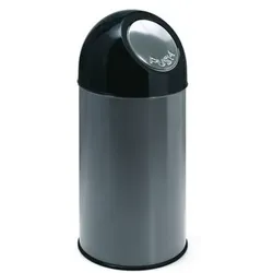 Push-Abfallbehälter aus Stahl, 40 Liter Volumen, graphit