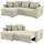 luma-home schönes für dein zuhause Ecksofa mit Schlaffunktion und Bettkasten 236/160/81 cm, Ottomane beidseitig montierbar, Cord Grau / 15201 - Beige