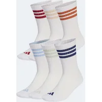 adidas 3-Streifen Essentials Cushioned Crew Socken 6er Pack Orange/Weiß/Blau 43-45
