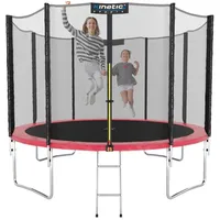 Kinetic Sports Trampolin Outdoor Salto 250 cm inkl. Sicherheitsnetz und Leiter Pink