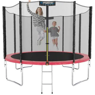 Kinetic Sports Trampolin Outdoor Salto 250 cm inkl. Sicherheitsnetz und Leiter Pink