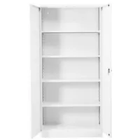 Proregal Stahlschrank, Weiß, Metall, Rechteckig, 92x195x50 cm, Arbeitszimmer, Aktenschränke