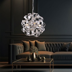 Design Decken Hänge Lampe Pendel Chrom Kugel Leuchte Küchen Schlaf Zimmer Beleuchtung Globo 51505-4H