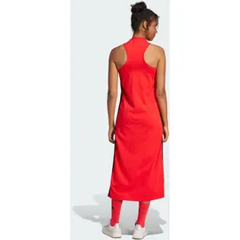 adidas Essentials 3-Streifen Racerback ärmelloses Langes Kleid Pure Ruby / Black S