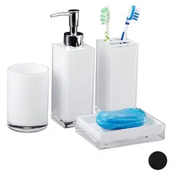 relaxdays Badaccessoires-Set weiß