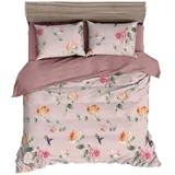 TRAUMSCHLAF Premium Satin Bettwäsche Rosen pink 200x200+2x80x80 cm