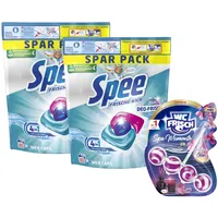 SPEE Power Caps 2x60 (120) WL Frische Kick 24H Deo-Frische Spar Pack, vordosiertes Vollwaschmittel & WC FRISCH Spa Momente Harmonie (1x 50g), langanhaltendes Dufterlebnis