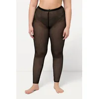 Ulla Popken Damen, Häkelspitze Leggings, schwarz 50-52
