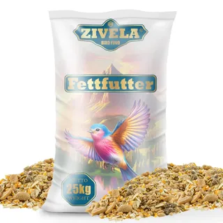 Fettfutter für Wildvögel 25 kg | Fettfutter 25kg | Fettfutter Ganzjahres Wildvogelfutter Mischfutter Streufutter 25 kg