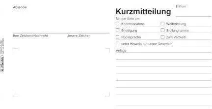 herlitz Formularbuch "Kurzmitteilung", 1/3 A4 quer