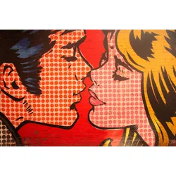 Fototapete PAPERMOON "POP ART GRAFFITI-MAUER KUNST FANTASIE MUSTER STRUKTUR", bunt, B:4,00m L:2,60m, Vlies, Tapeten