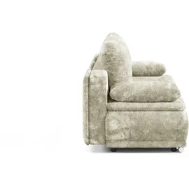 werk2 Schlafsofa WERK2 "Biggi komfortabel & elegant, Schlaffunktion, Bettkasten, Breite 206 cm", beige (natur), B:206cm H:88cm T:91cm, 100% Polyester, Sofas, Schlafsofa, inkl. losen Kissen, Bouclé APHRODITE, Natur