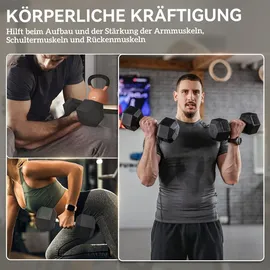 Homcom Hexagon Kurzhanteln Gusseisen 2 x 6 kg schwarz