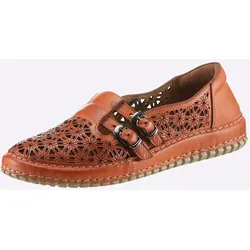 Slipper GEMINI, Damen, Gr. 37, orange, Leder, sportlich, Schuhe