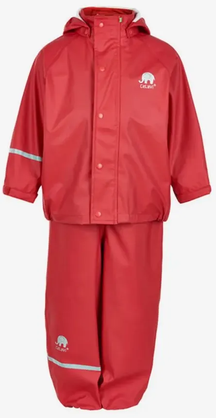Celavi Basic Rainwear set -solid PU rot (402) 90