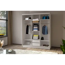 ax living Schwebetürenschrank Cabinio 180 x 216,1 x 61 cm Weiß