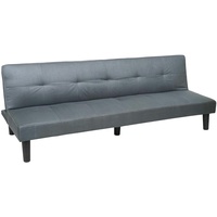3er-Sofa HWC-G11, Couch Schlafsofa Gästebett Bettsofa Klappsofa, Schlaffunktion 195cm ~ Stoff/Textil, grau
