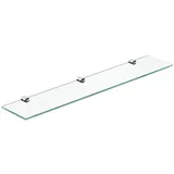 AQUALAVOS Glasablage Bad Glasregal Wand Wandablage Wandregal Badablage Glas Badezimmer 60 cm Badezimmer Regal Glas Klarglas 6 mm ESG Sicherheitsglas Badezimmerablagen